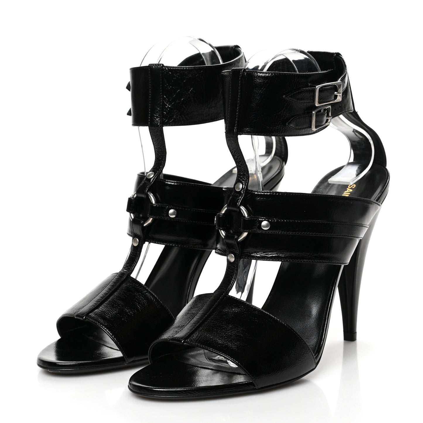 Shiny Calfskin Fetish Sandal 40 Black