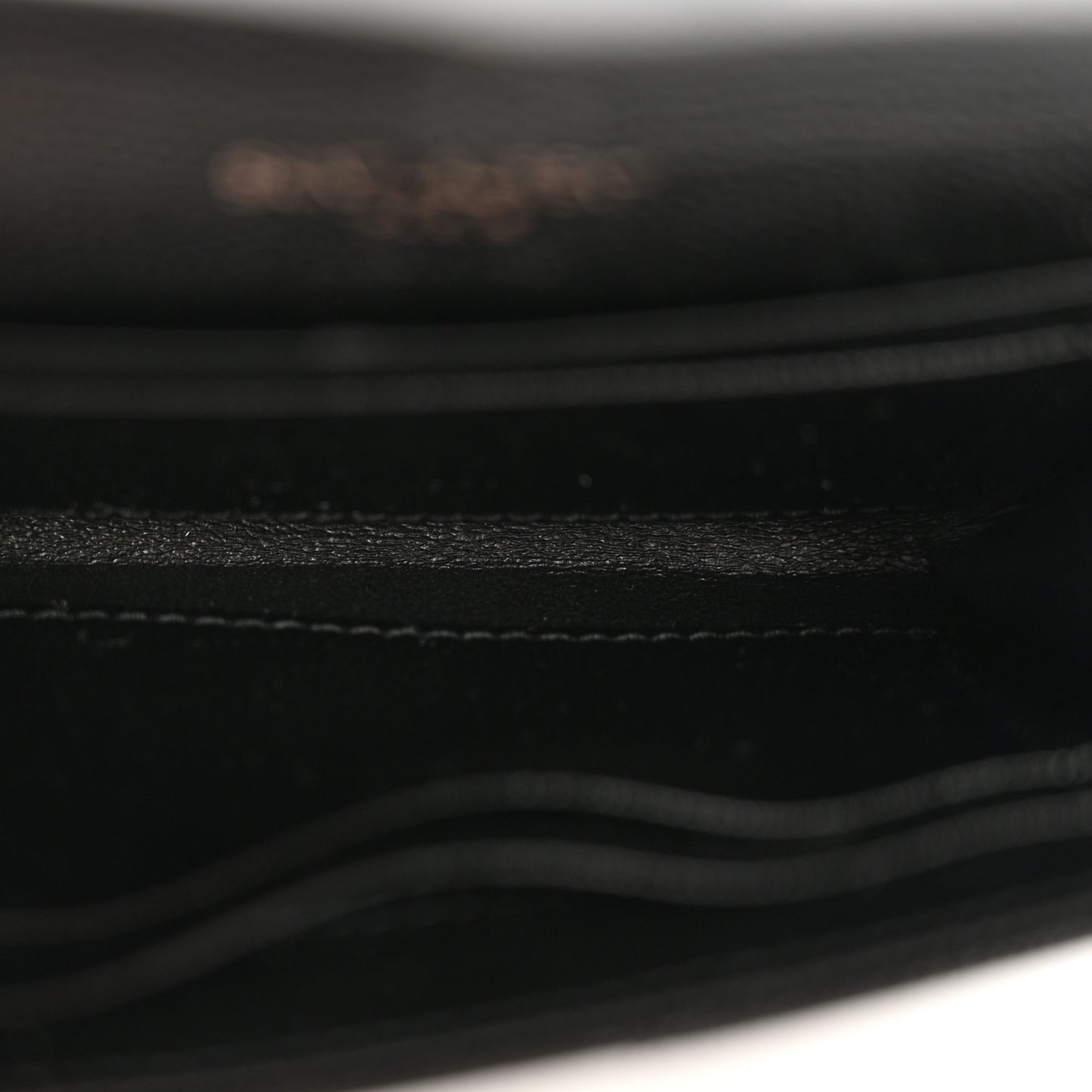 Grain De Poudre Matelasse Chevron Small Monochrome Monogram Envelope Wallet Black