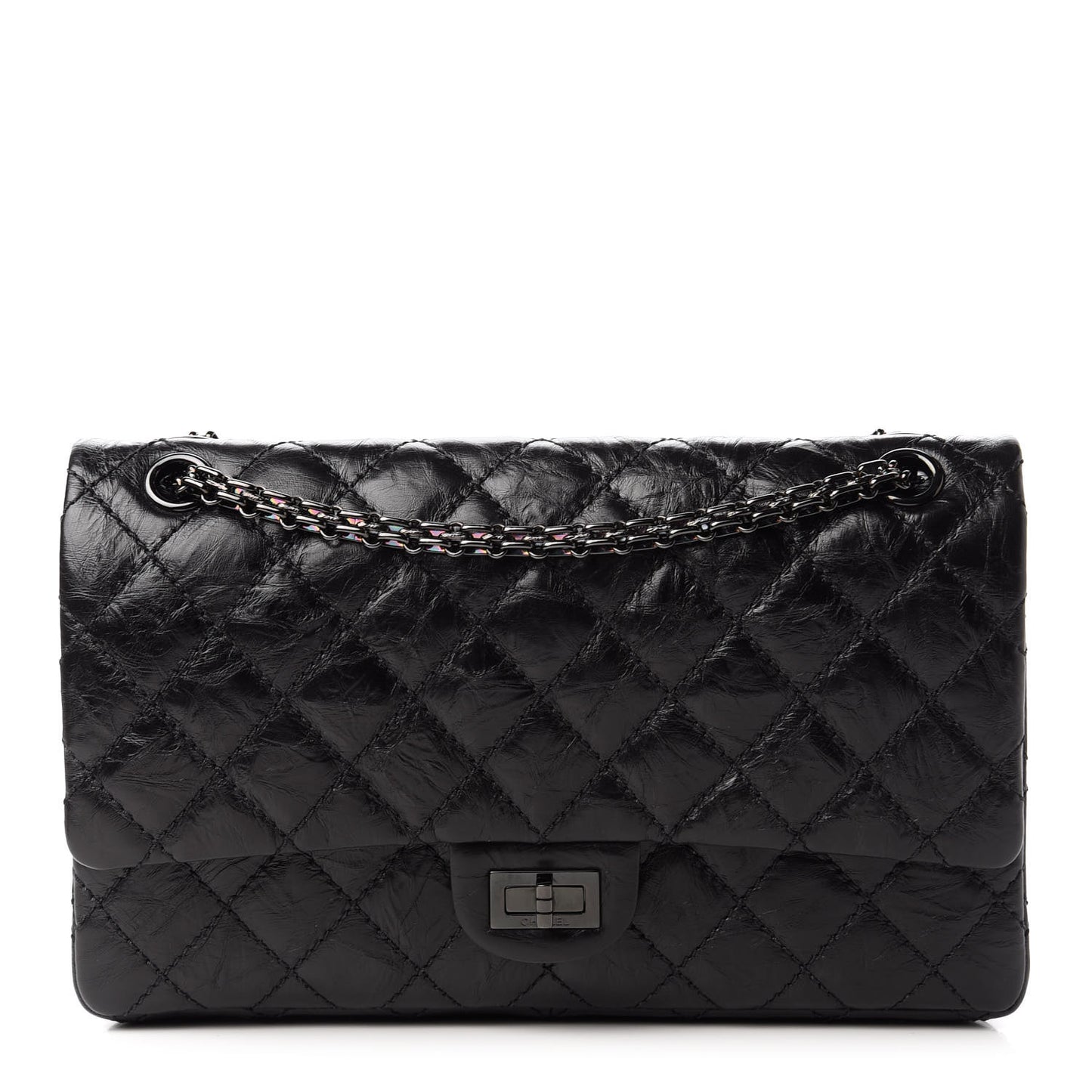 Aged Calfskin Quilted 2.55 Reissue 226 Flap So Black