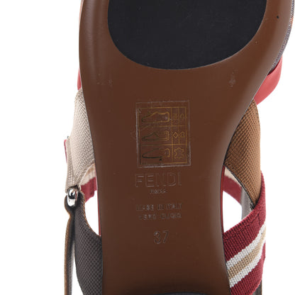 Fendi Technical Mesh FF Colibri Slingback Ballerina Flats 37 Tobacco Moro Cipria Papavero 7 of 8