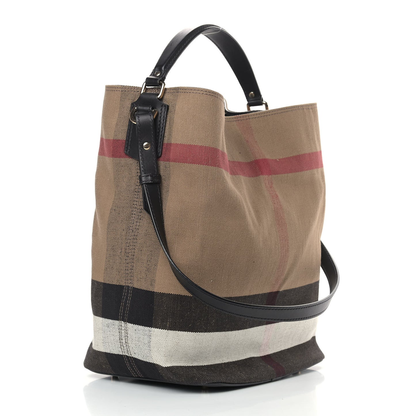 Canvas Mega Check Medium Ashby Hobo Black