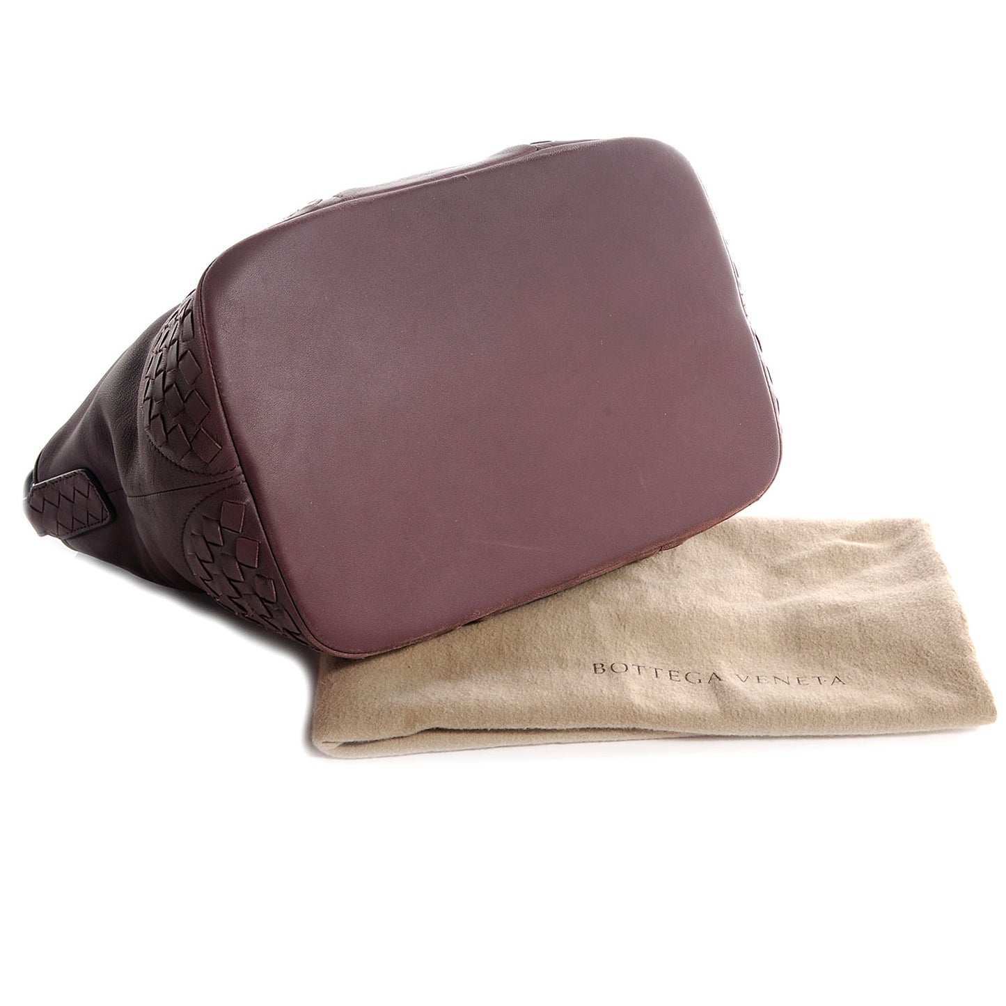 Lambskin Woven Small Loop Hobo Grape
