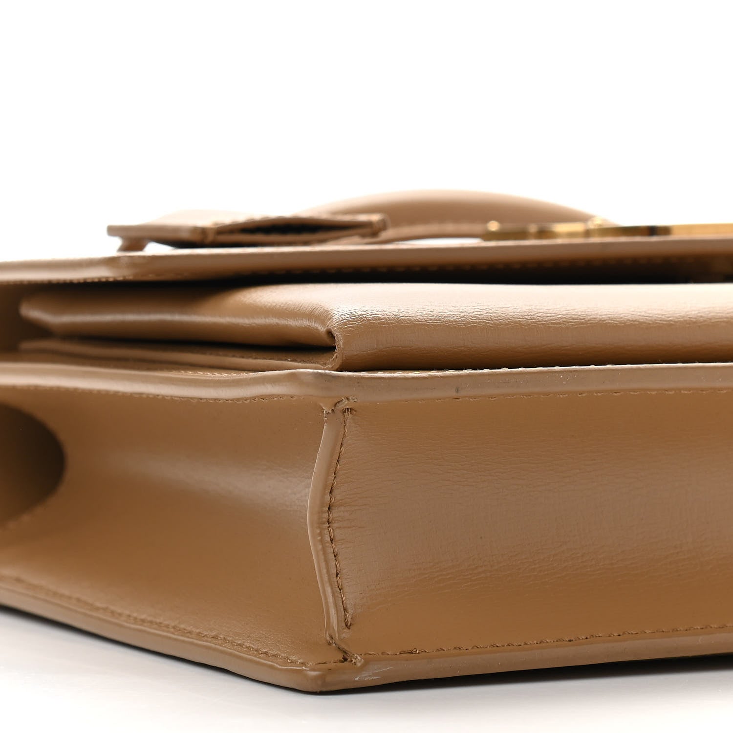 Saint Laurent Smooth Calfskin Medium Monogram Sunset Satchel Natural Tan 8 of 9