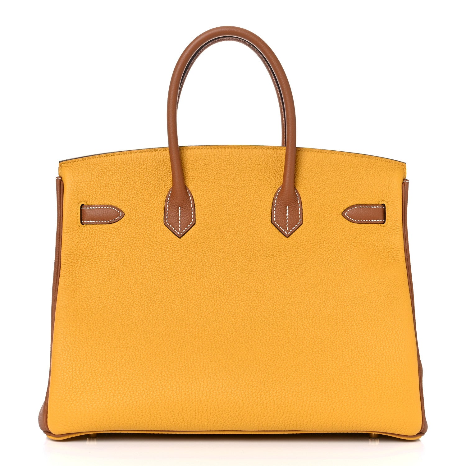 Hermes Togo Bi Color Horseshoe Birkin 35 Jaune Ambre Gold 4 of 34