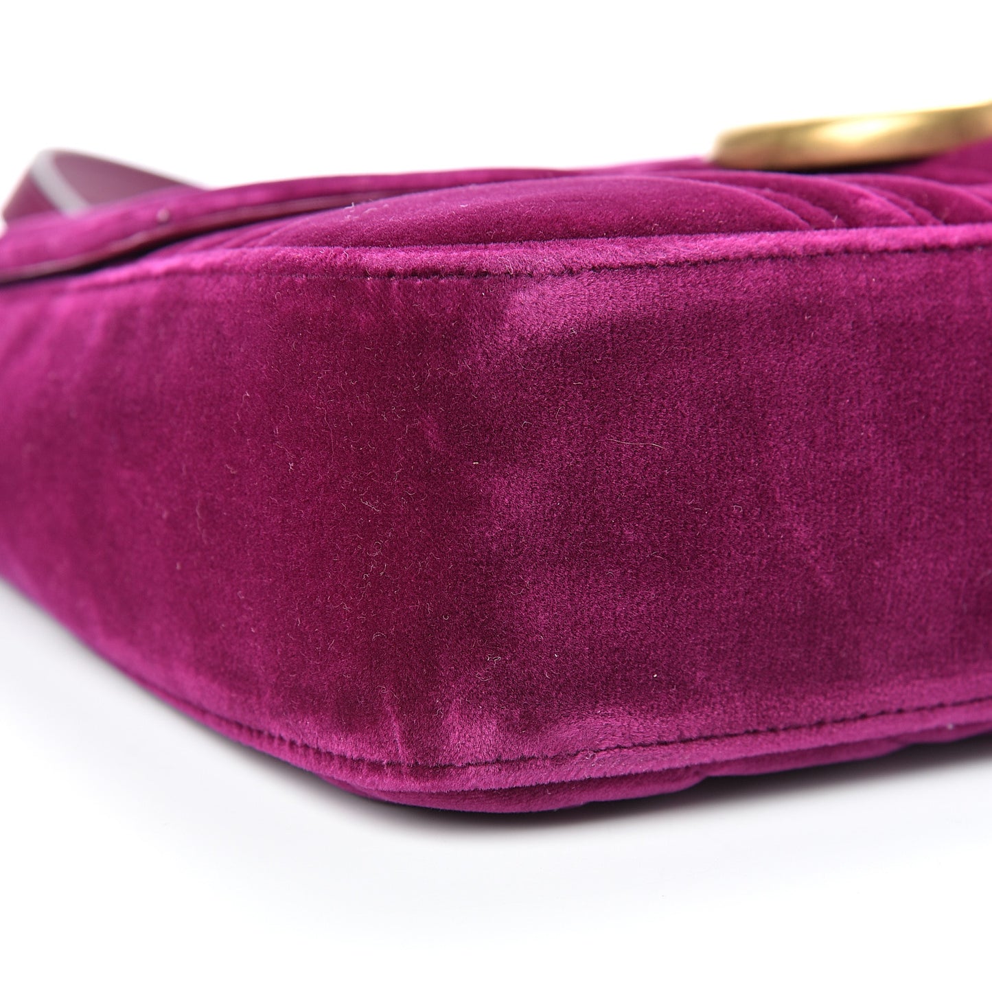 Velvet Matelasse Medium GG Marmont Shoulder Bag Rubin