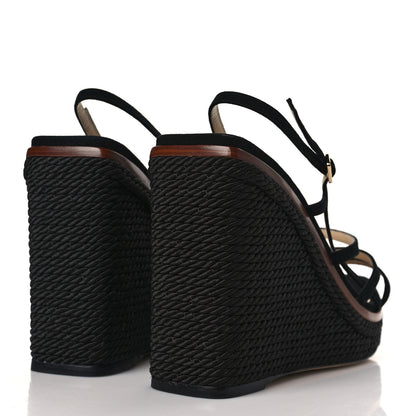 Jimmy Choo Suede Ariela 110 Wedge Sandals 41 Black 4 of 8