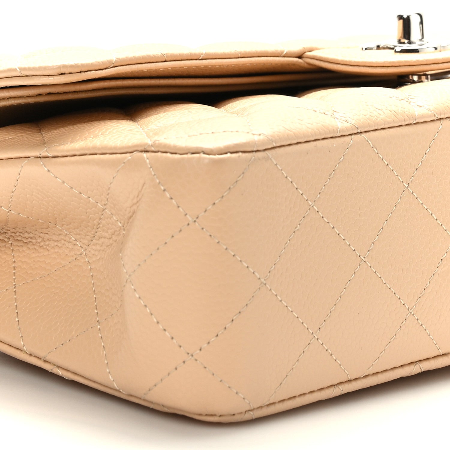 Chanel Caviar Quilted Medium Double Flap Beige 8 of 9
