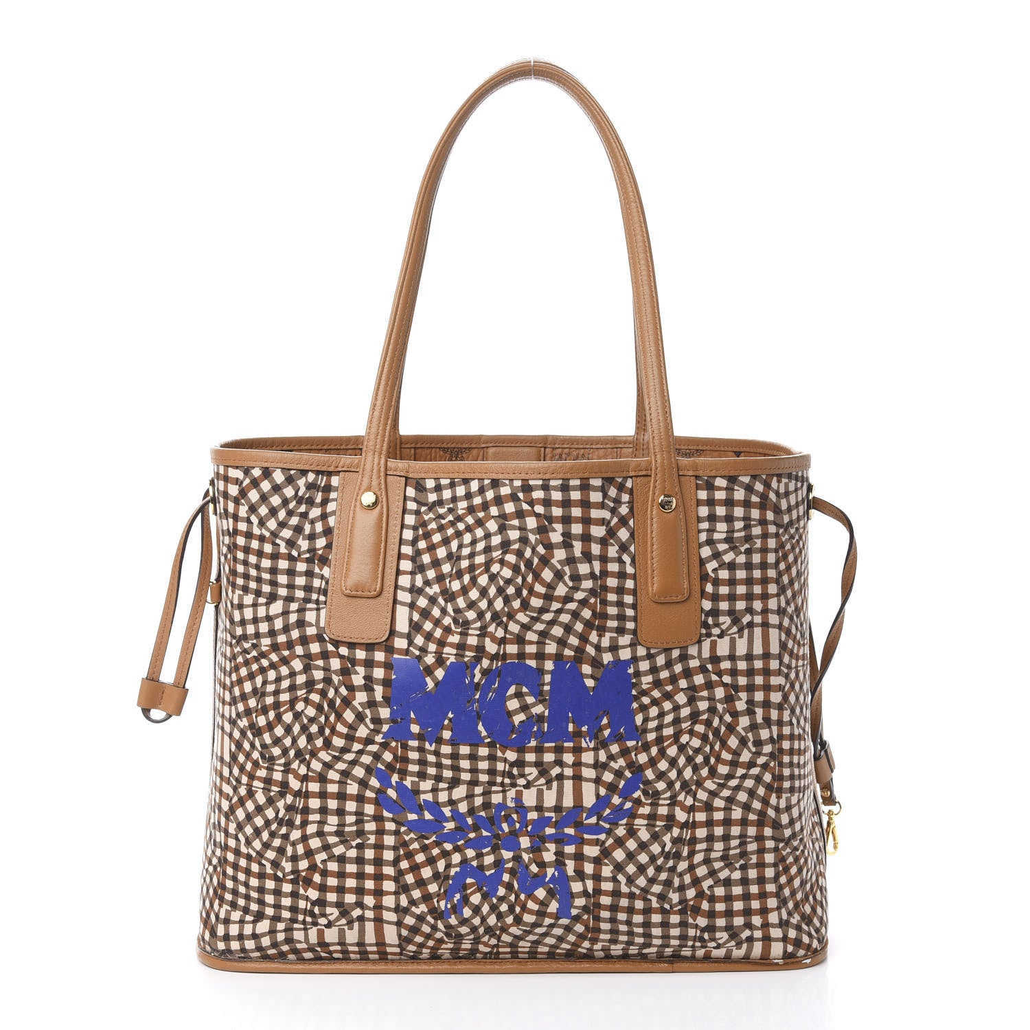 MCM Visetos Medium Liz Reversible Shopper Tote Cognac 3 of 15