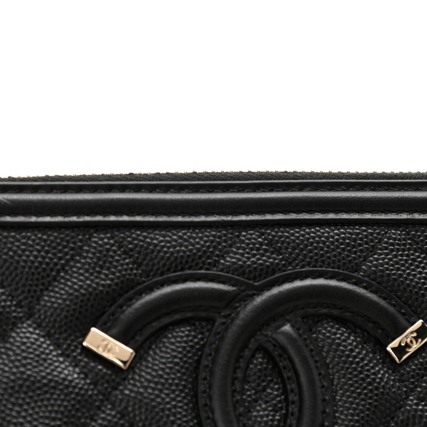 Chanel Caviar Quilted CC Filigree Clutch With Chain Black 12 of 14