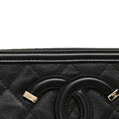 Chanel Caviar Quilted CC Filigree Clutch With Chain Black 12 of 14