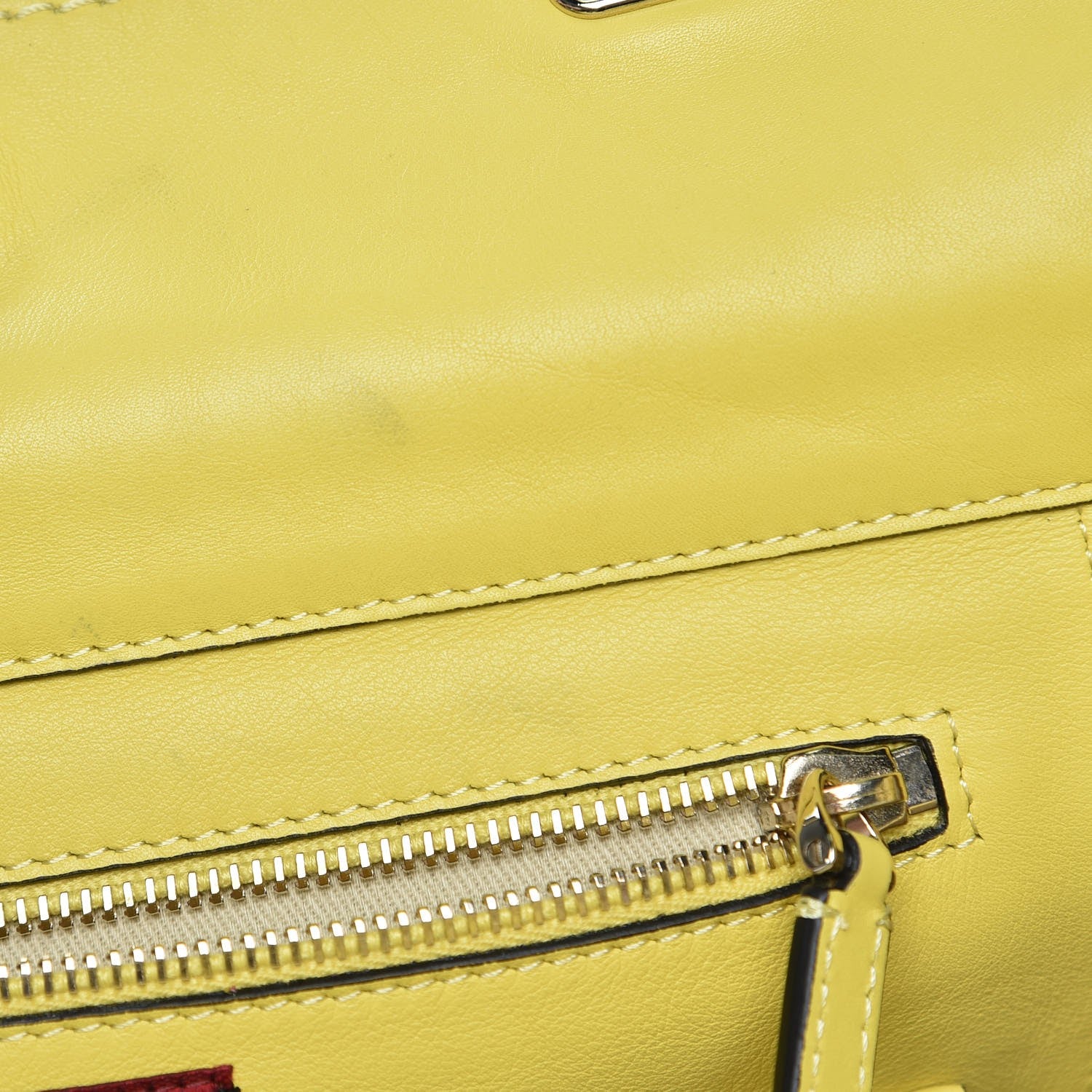 Valentino Garavani Vitello Medium Rockstud Tote Yellow 8 of 9