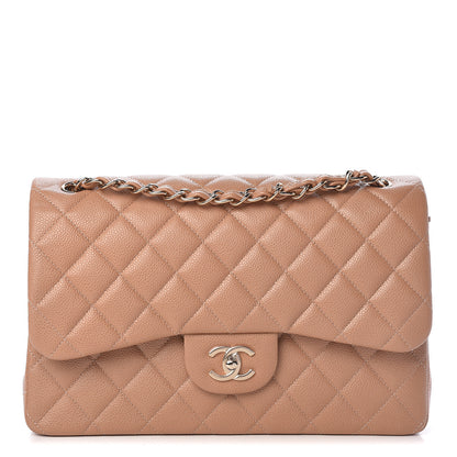 Chanel Caviar Quilted Jumbo Double Flap Beige 1 of 10