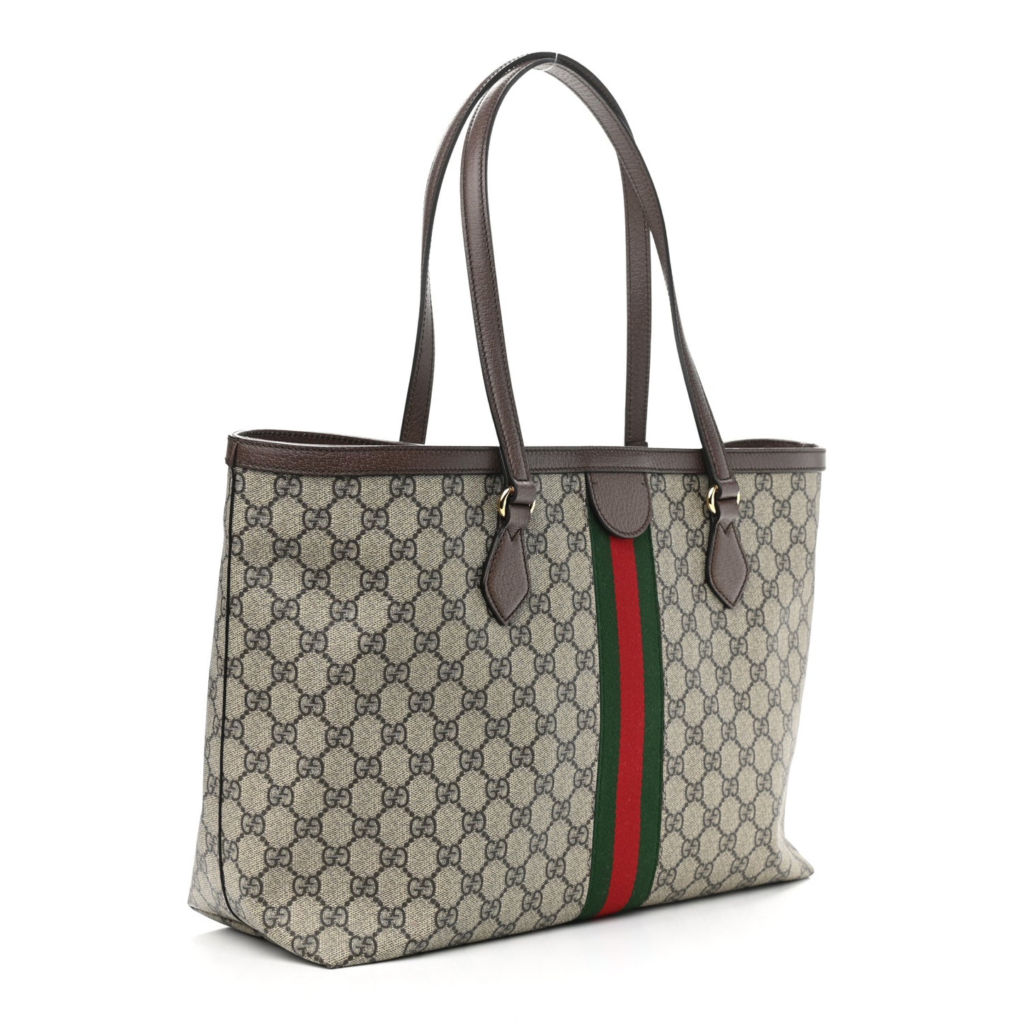 GG Supreme Monogram Medium Ophidia Shopping Tote Brown