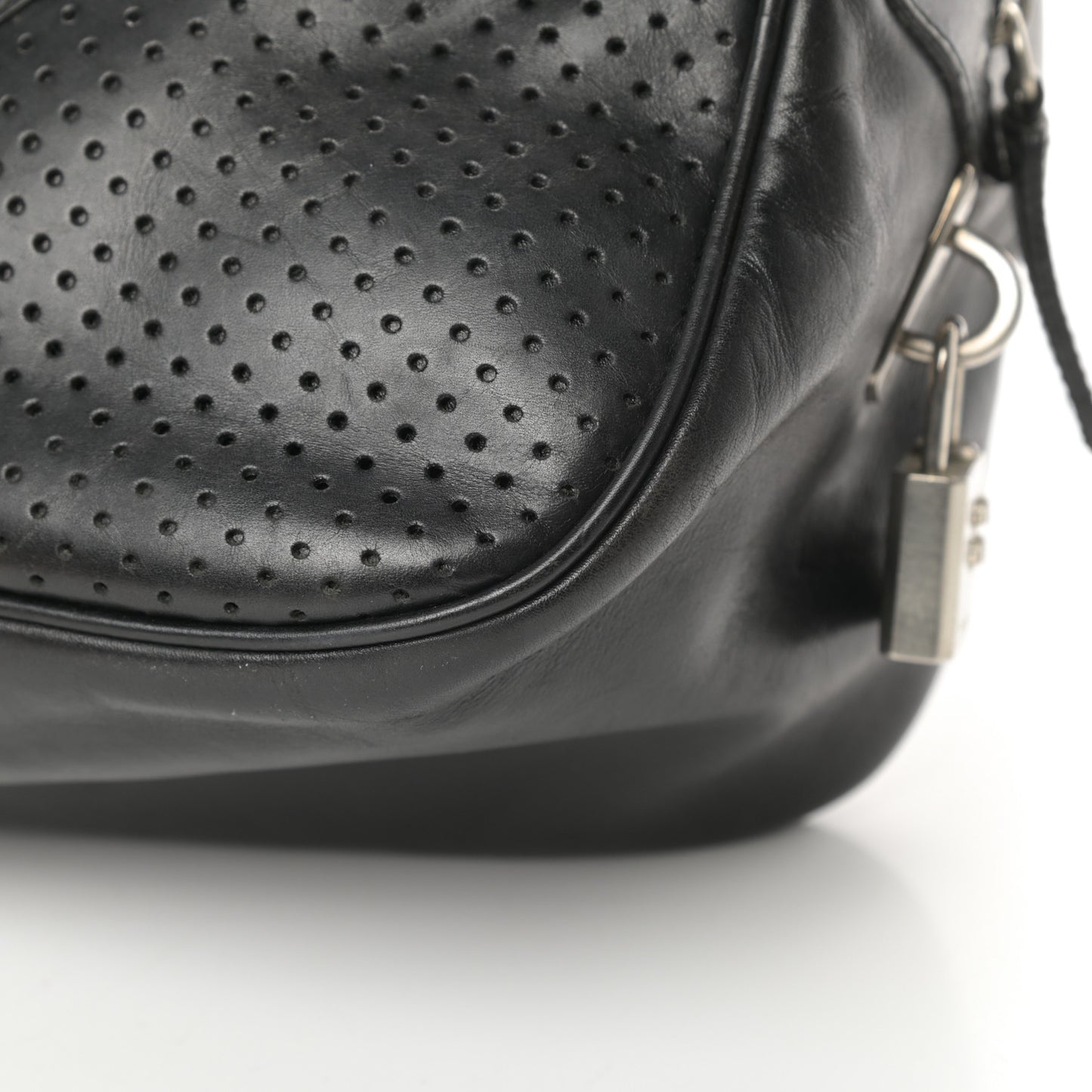 Vitello Drive Perforated Bowling Bag Black