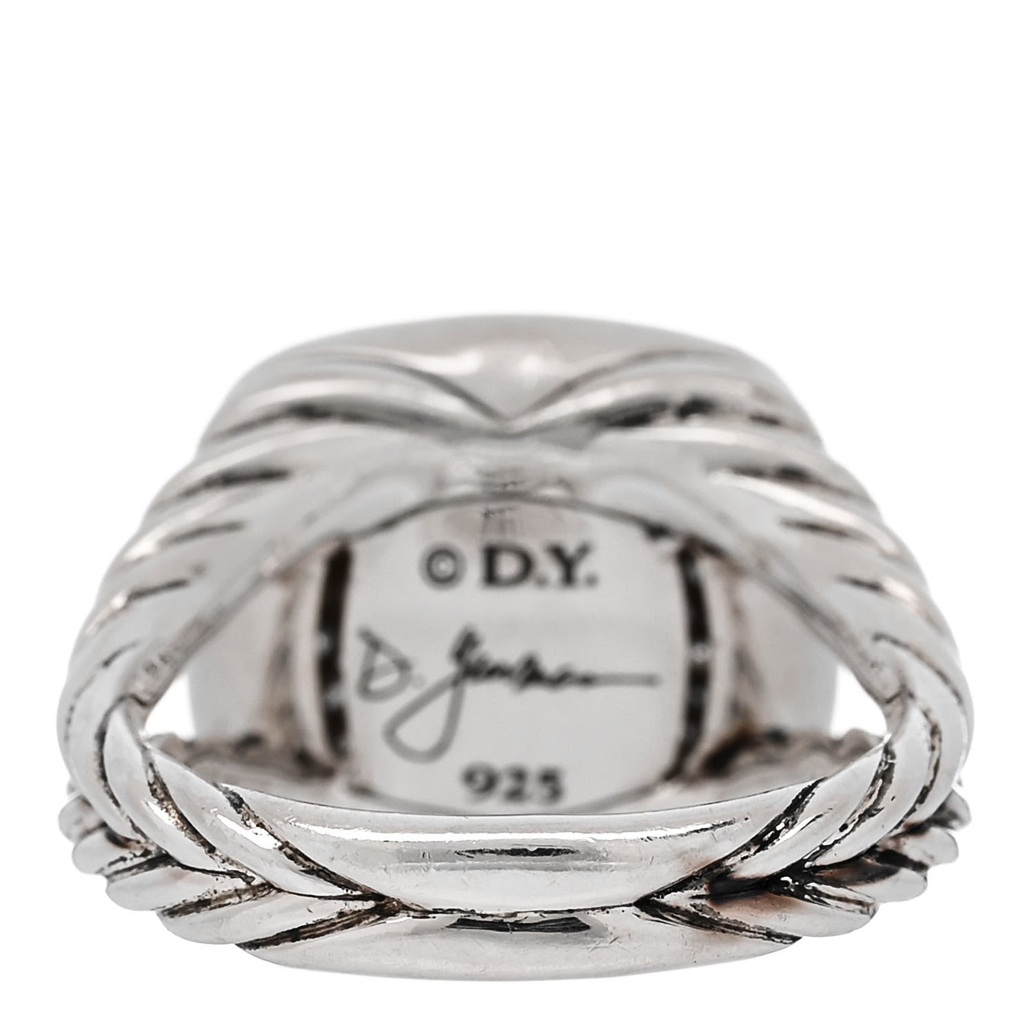 David Yurman Sterling Silver Diamond 11mm Albion Pave Ring 52 6 4 of 5