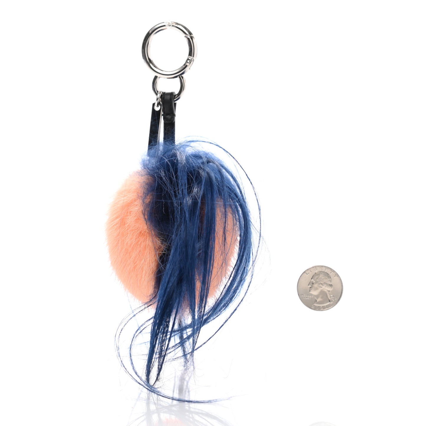 Goat Mink Fur Heart Bag Bug Charm Red Multicolor