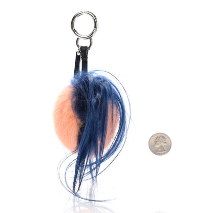 Fendi Goat Mink Fur Heart Bag Bug Charm Red Multicolor 2 of 5