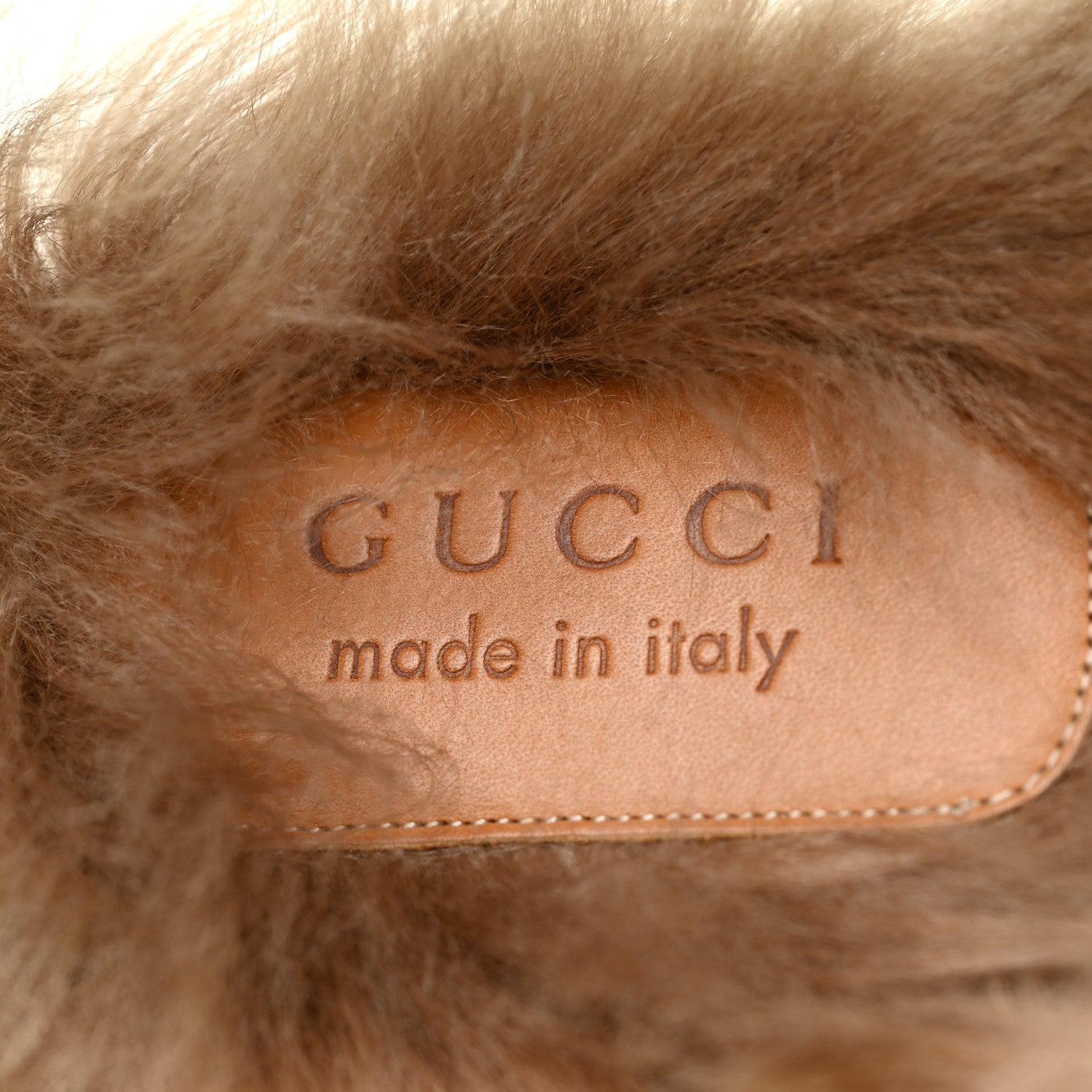 Gucci GG Monogram Fur Mens Princetown Slippers 9 Beige Ruggine Rust 8 of 9