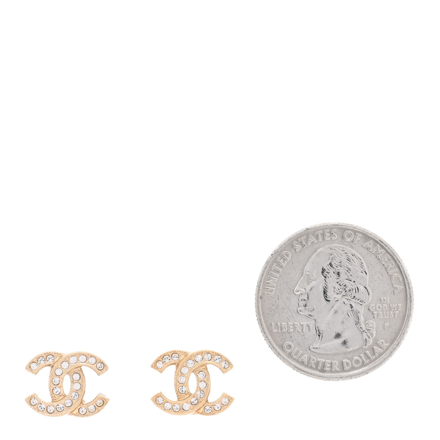 Chanel Crystal CC Earrings Gold 2 of 5