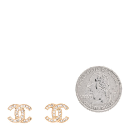 Chanel Crystal CC Earrings Gold 2 of 5