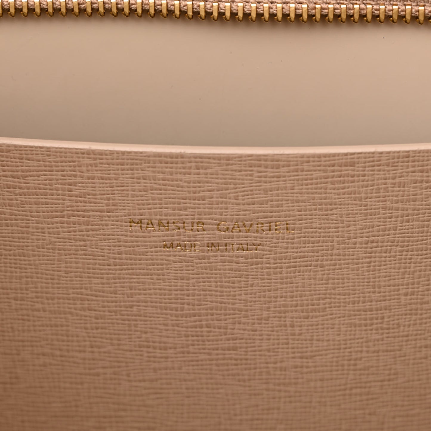 Saffiano Small Zip Tote Beige
