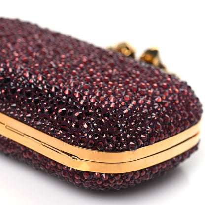 Alexander McQueen Crystal Jeweled Knuckle Duster Box Clutch Red 10 of 10