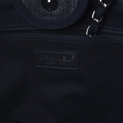 Chanel Denim Medium Deauville Tote Dark Blue 5 of 9