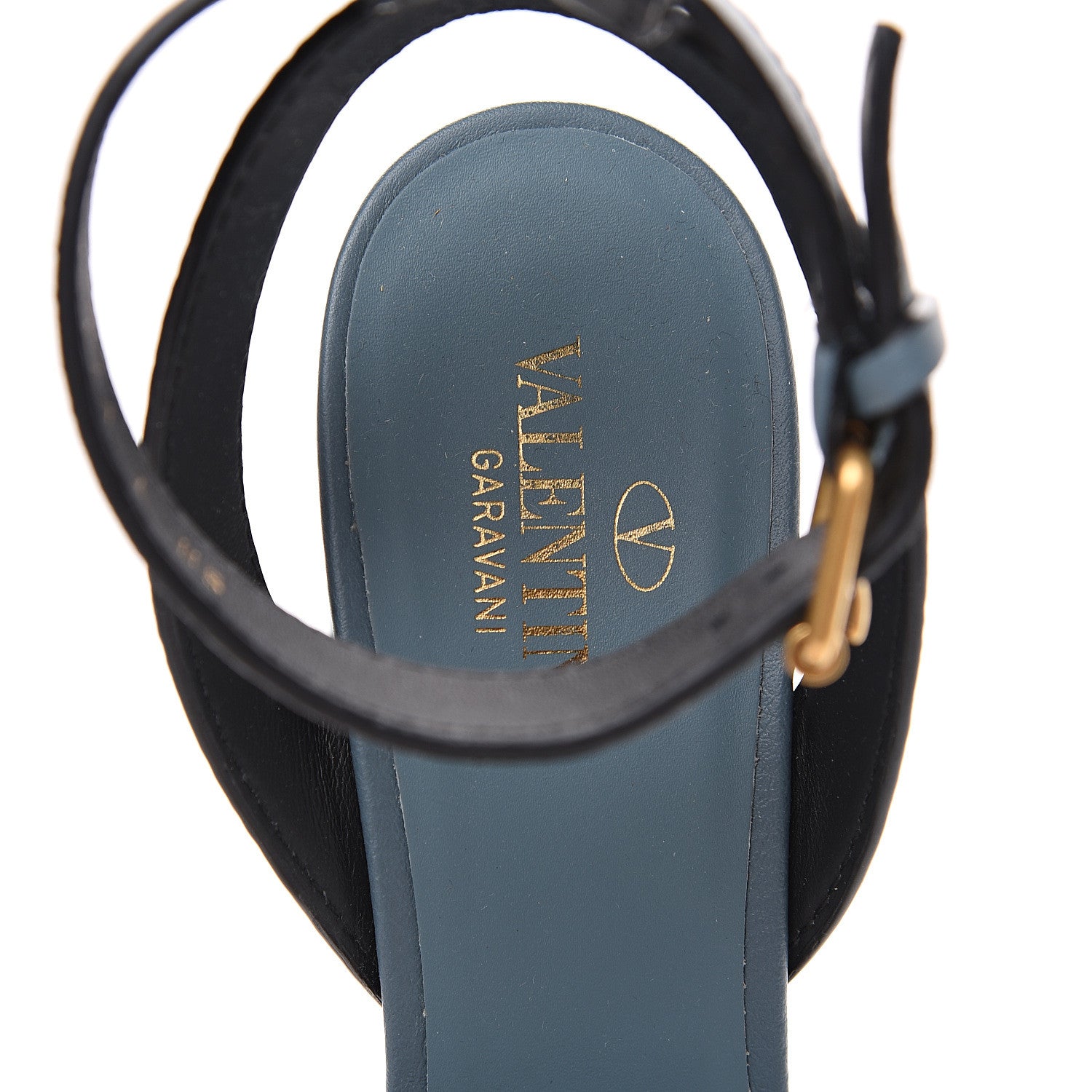Valentino Garavani Grainy Cowhide VLogo 15/105mm Platform Sandals 38.5 Amadeus 7 of 9
