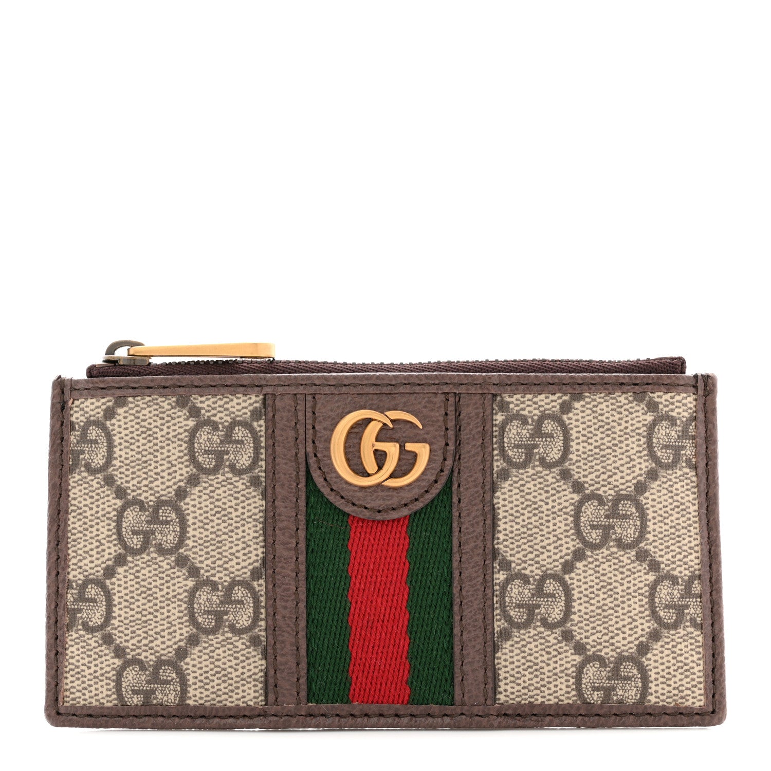 Gucci GG Supreme Monogram Web Ophidia Coin Case Brown 1 of 8