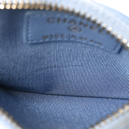 Chanel Lambskin Quilted CC Zip Card Holder Light Blue 5 of 9