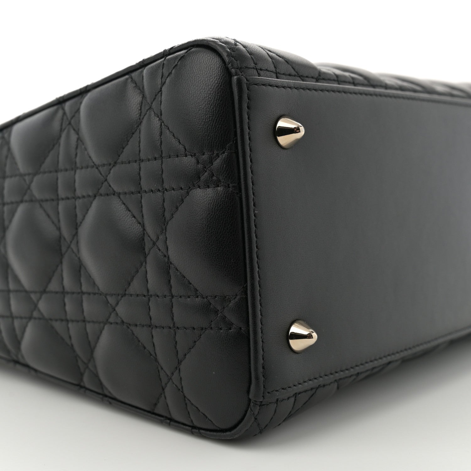 Christian Dior Lambskin Cannage Medium Lady Dior Black 9 of 12