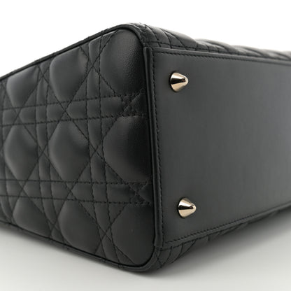 Christian Dior Lambskin Cannage Medium Lady Dior Black 9 of 12