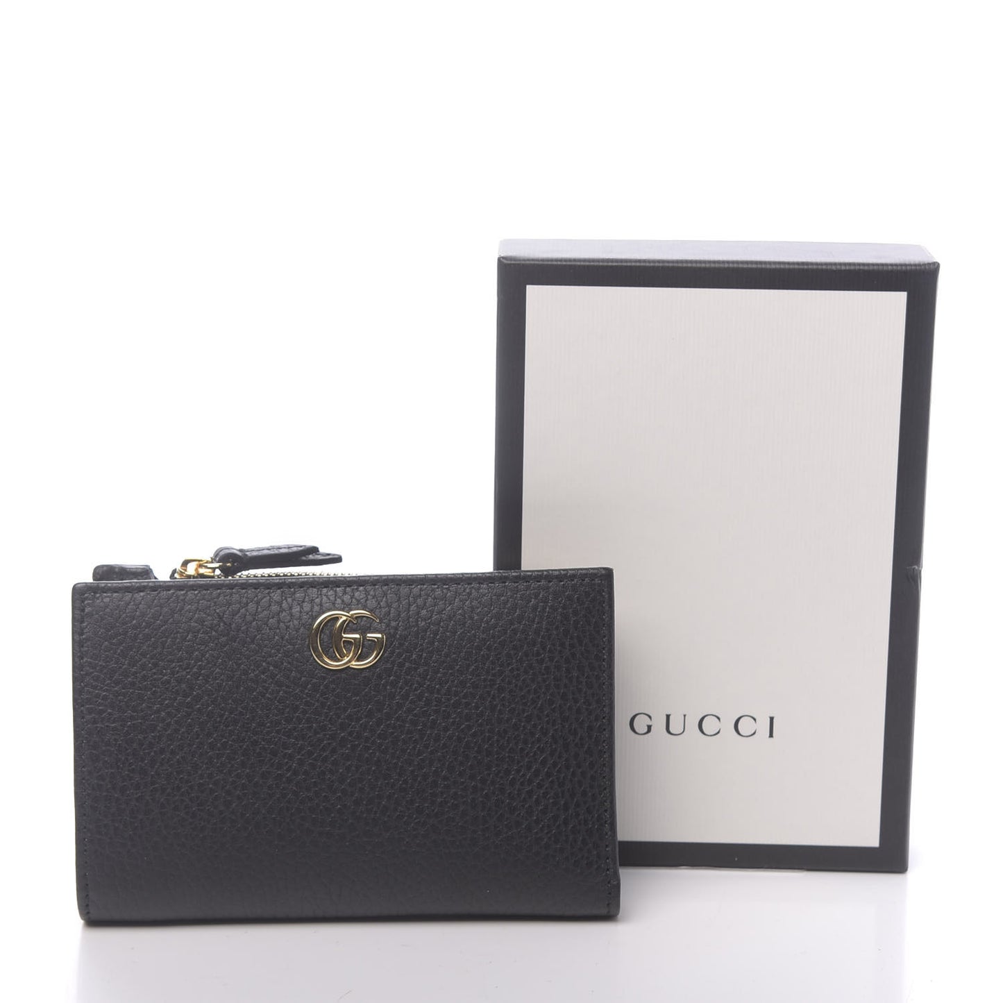 Dollar Calfskin GG Marmont Zipped Wallet Black