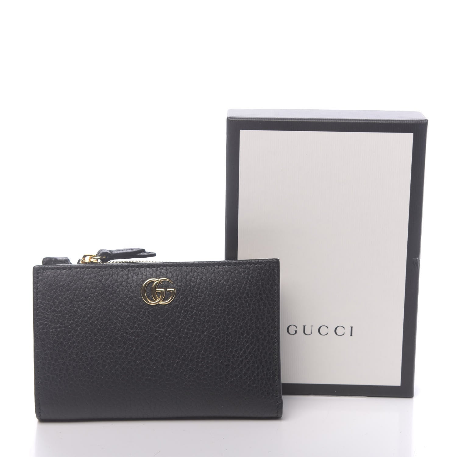Gucci Dollar Calfskin GG Marmont Zipped Wallet Black 8 of 8