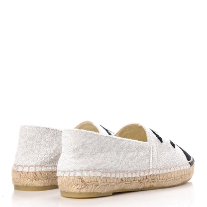 Chanel Terry Cloth CC Espadrilles 40 Silver Black 4 of 10