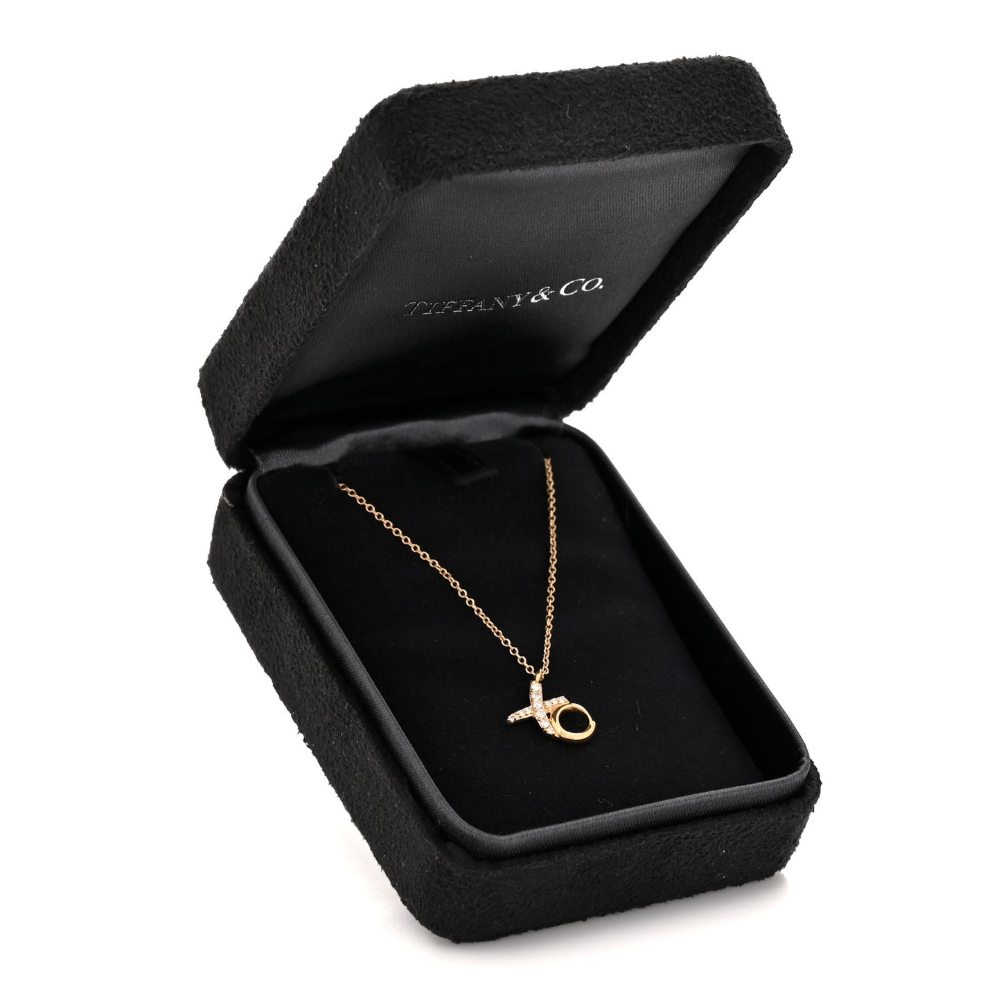 18K Yellow Gold Diamond Paloma Picasso Love & Kisses Pendant Necklace