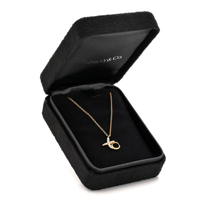 Tiffany 18K Yellow Gold Diamond Paloma Picasso Love & Kisses Pendant Necklace 6 of 6