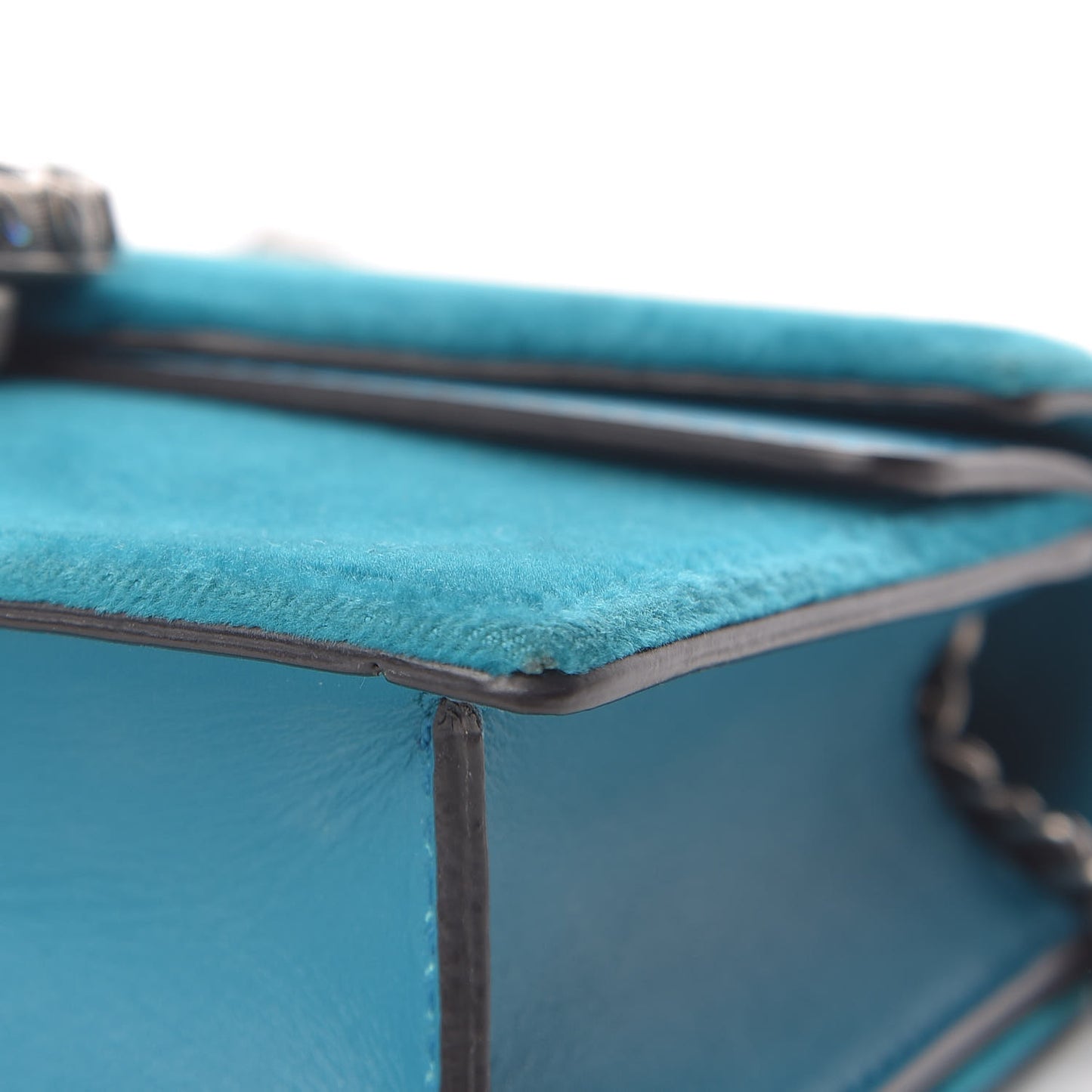 Velvet Super Mini Dionysus Shoulder Bag Pavone Cyan