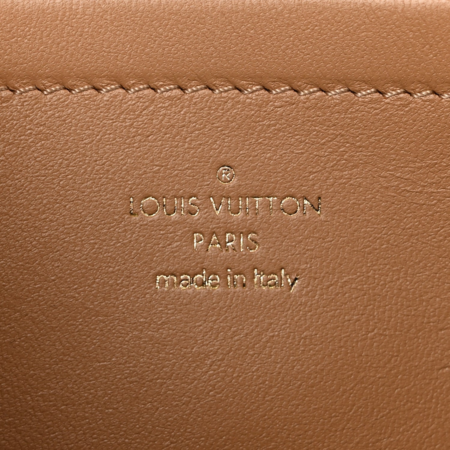 Louis Vuitton Lambskin Embossed Monogram Pochette Coussin Camel 6 of 9