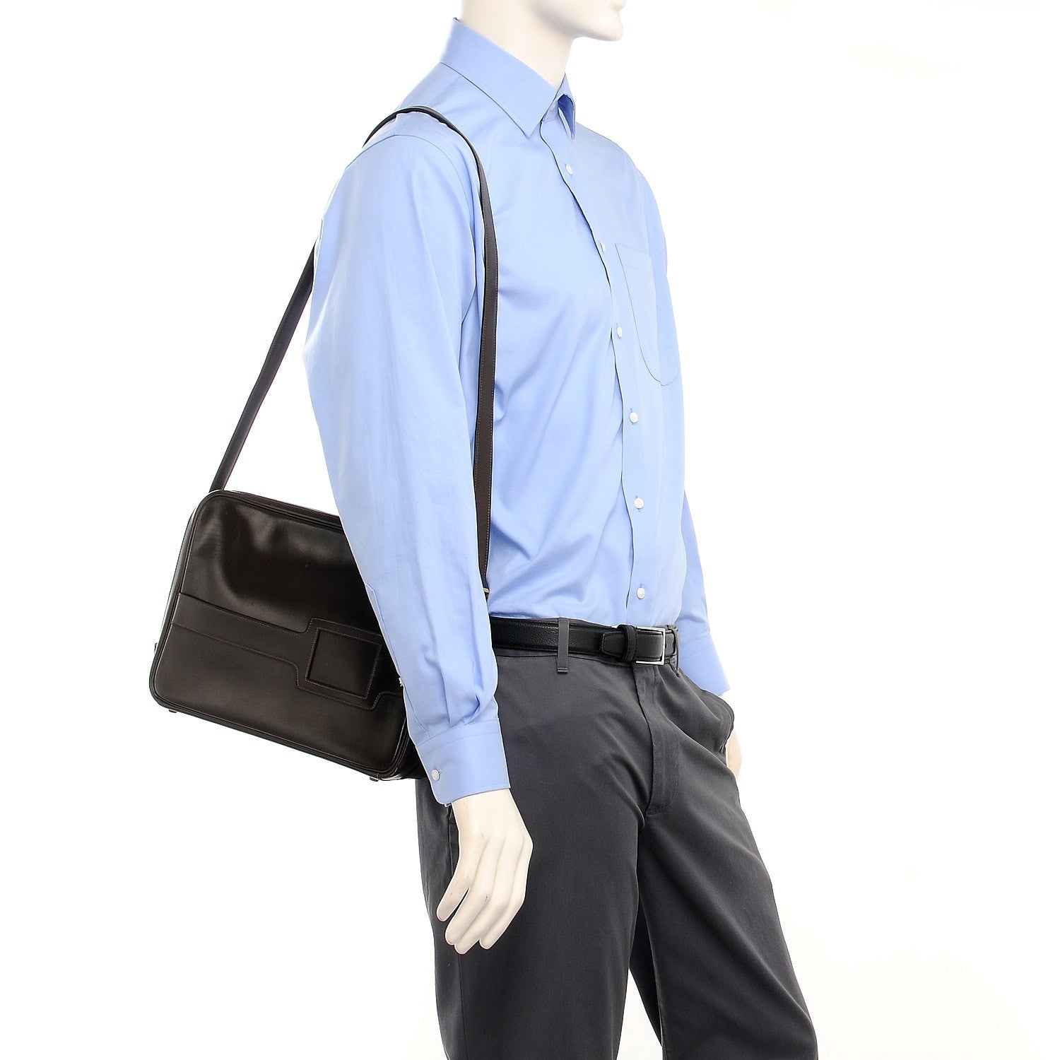 Hermes Box Shoulder Bag Chocolate 2 of 9