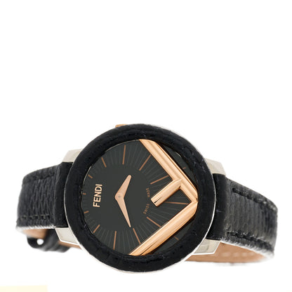 Fendi Stainless Steel Calfskin 28mm Run Away Quartz Watch Black 2 of 5