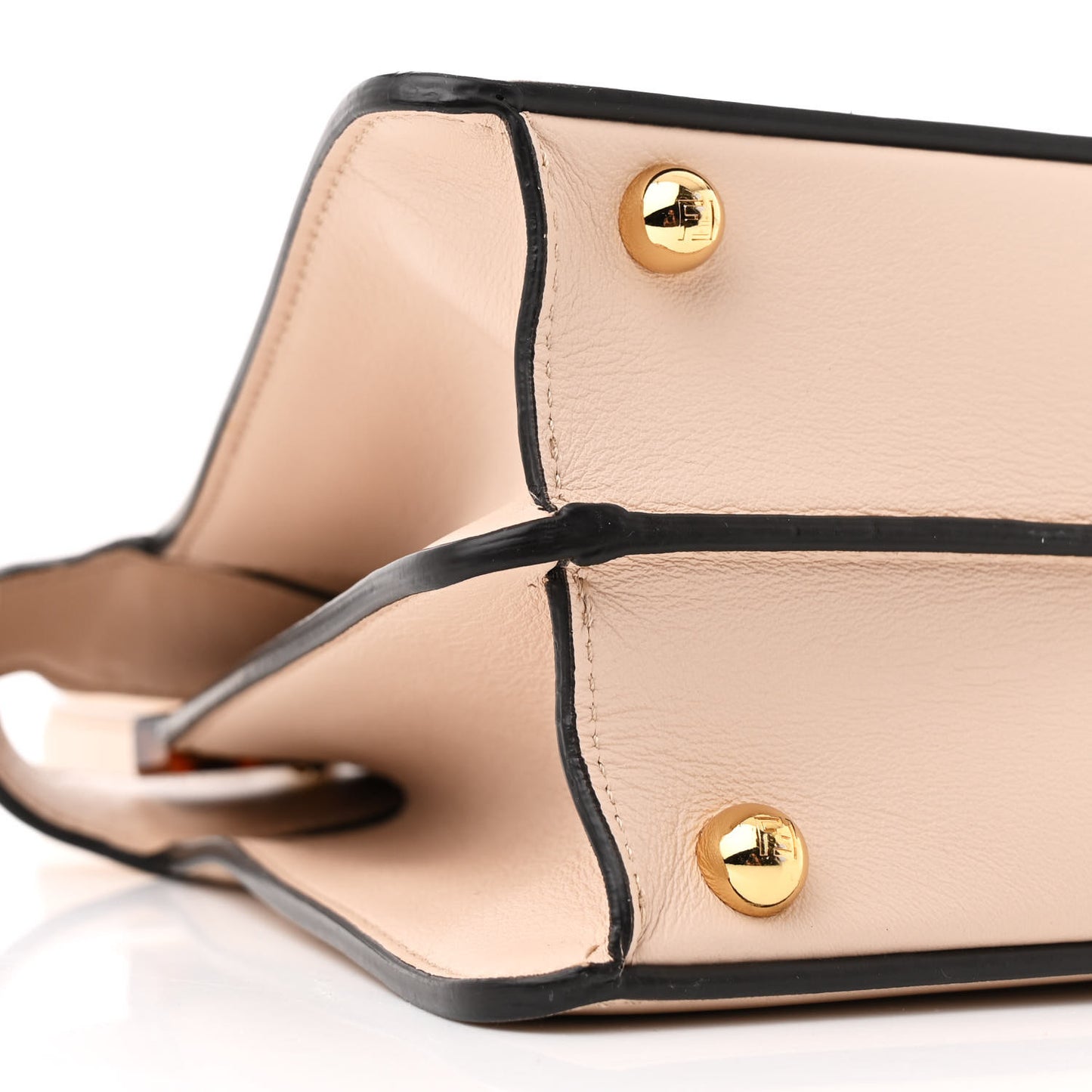 Vitello Seta Shiny Nappa Plexiglass Small Peekaboo I SEE U Satchel  Poudre