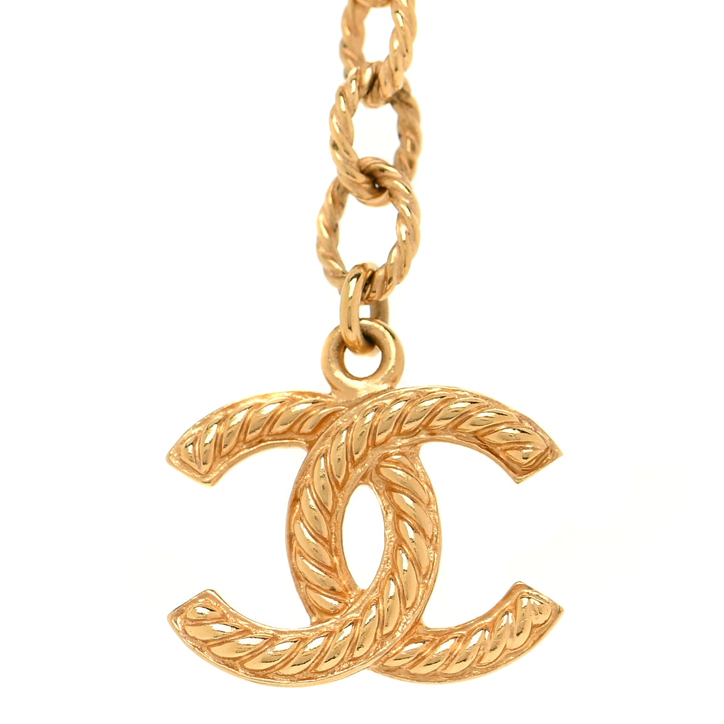 Resin Chain CC Pendant Necklace Gold Black