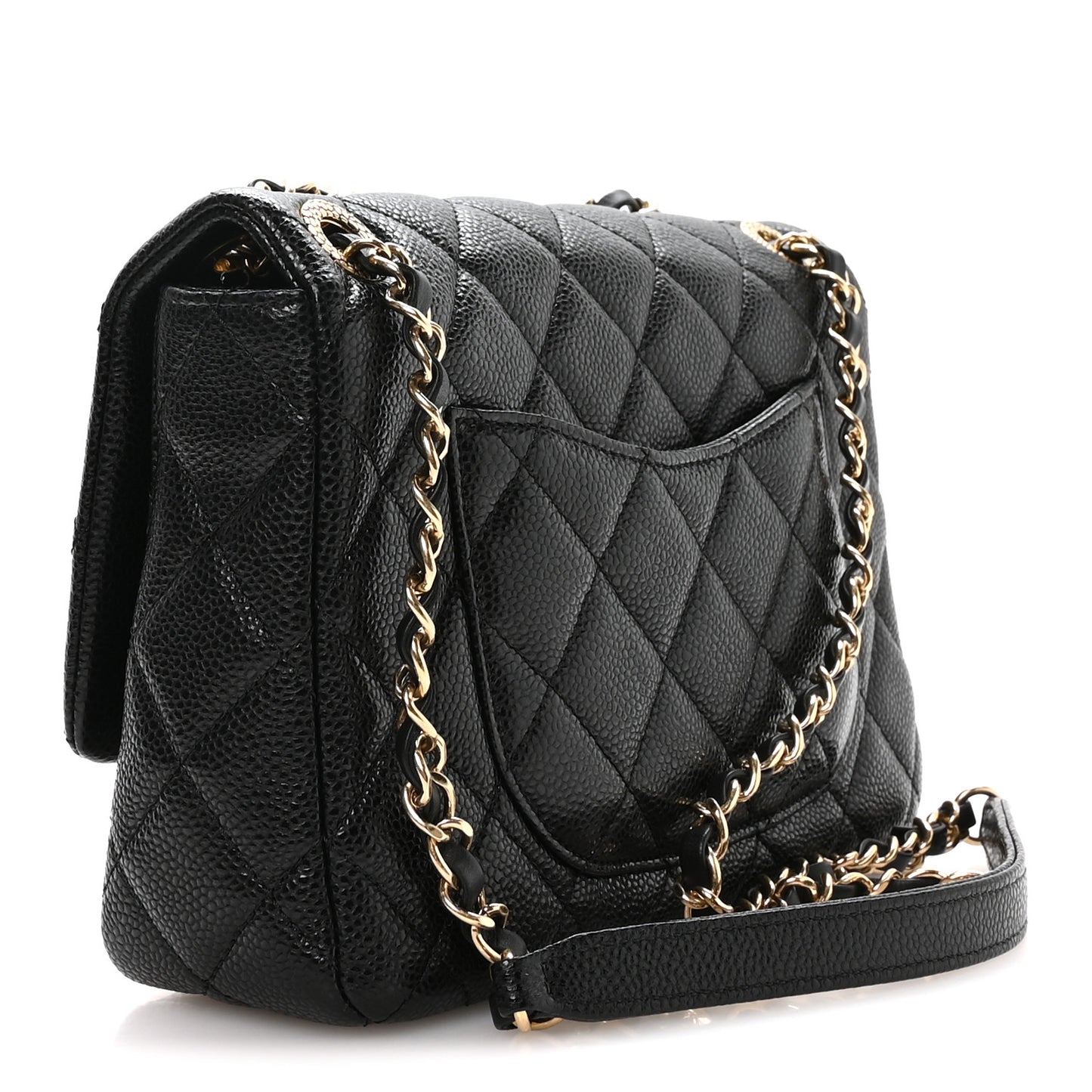 Grained Lambskin Quilted Small Flap Black