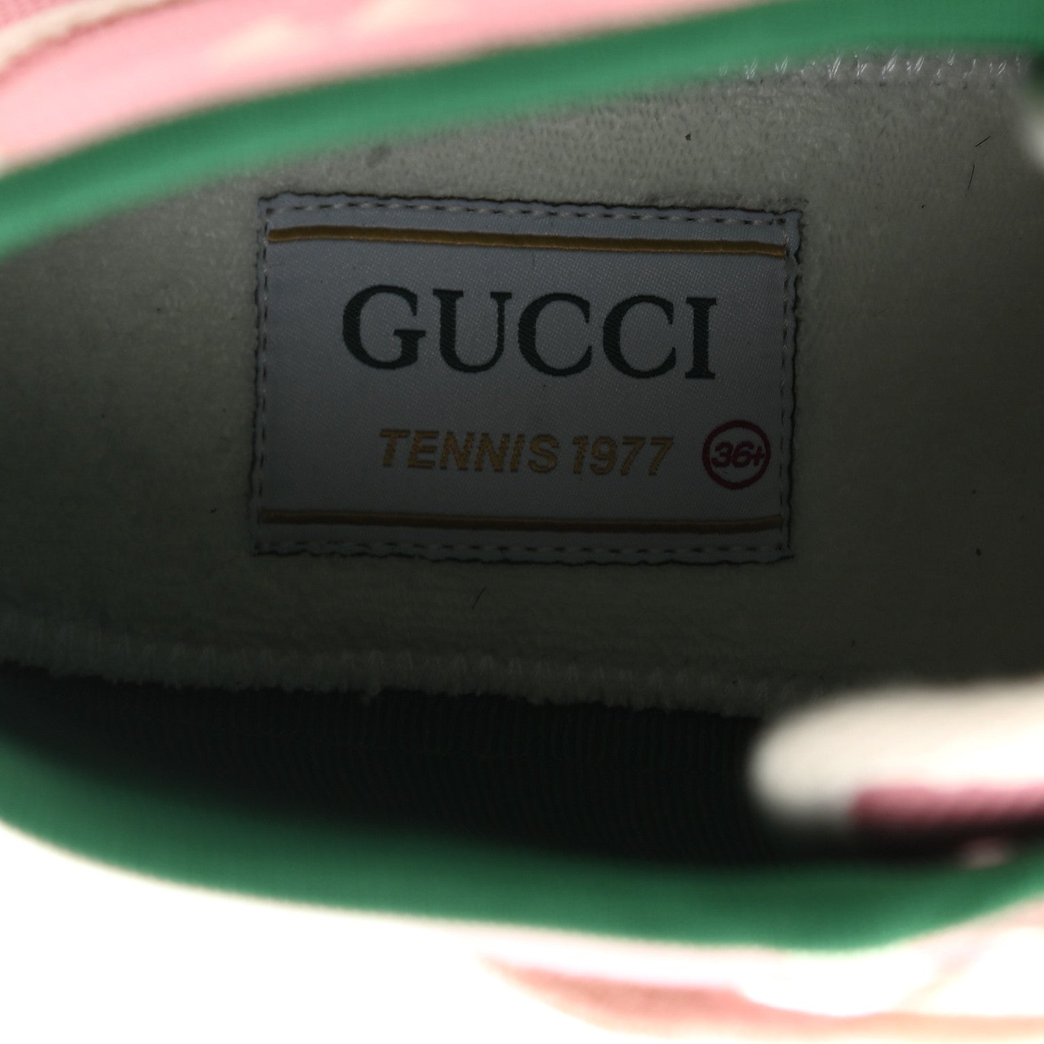 Gucci Canvas Web Womens 1977 Tennis High Top Sneakers 36.5 Wild Rose Mystic White 7 of 8