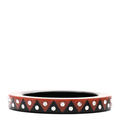 Louis Vuitton Crystal Resin Zigzag Bangle Bracelet M  Black Caramel 3 of 5