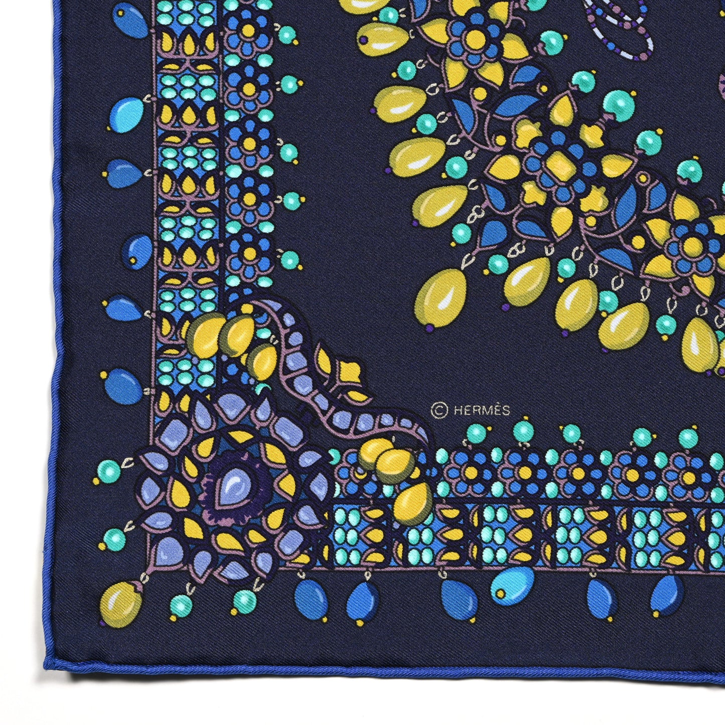 Silk Parures Des Maharajas Scarf 90 Caban Turquoise Arnica