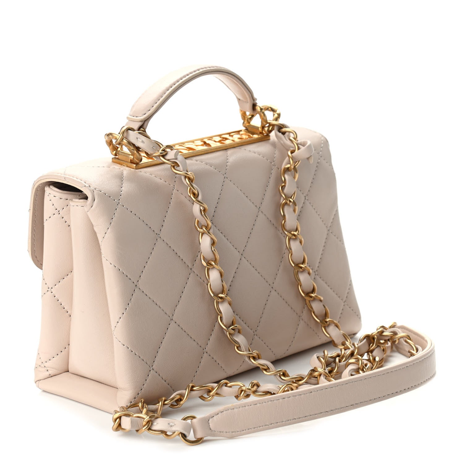 Chanel Lambskin Quilted Mini Trendy Spirit Top Handle Flap Light Pink 3 of 17