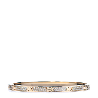 Cartier 18K Yellow Gold Diamond Small LOVE Paved Bracelet 15 3 of 6