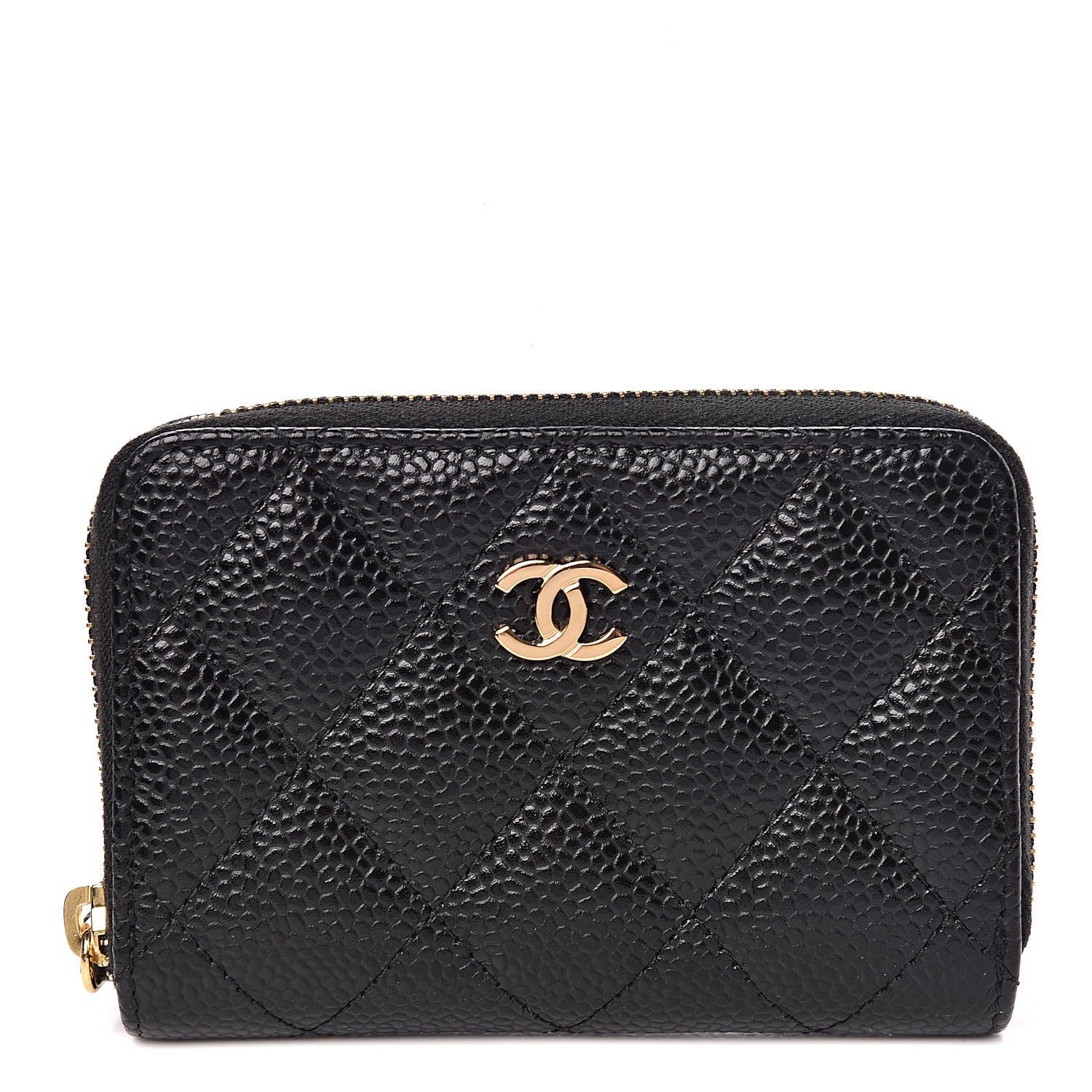 Chanel Caviar Quilted Zip Coin Purse Black 1 of 9